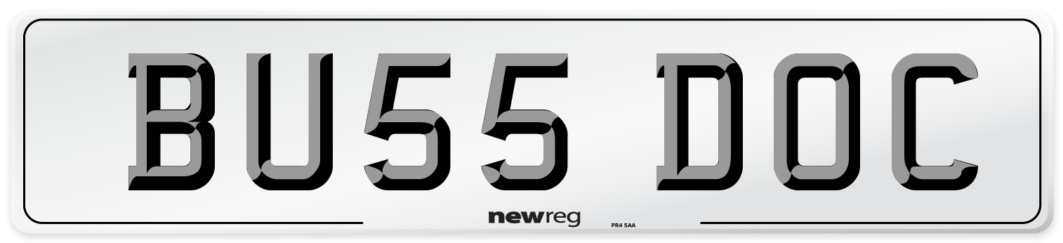 BU55 DOC Number Plate from New Reg